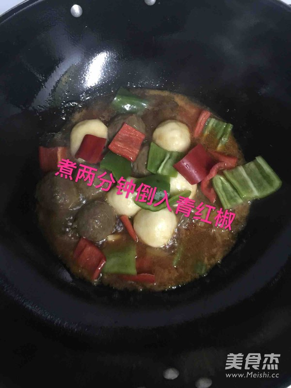 Braised Meatballs with Green and Red Pepper recipe