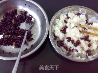 Purple Rice and Preserved Fruit Two-color Rice recipe