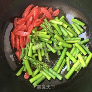 Stir-fried Asparagus with Sausage recipe