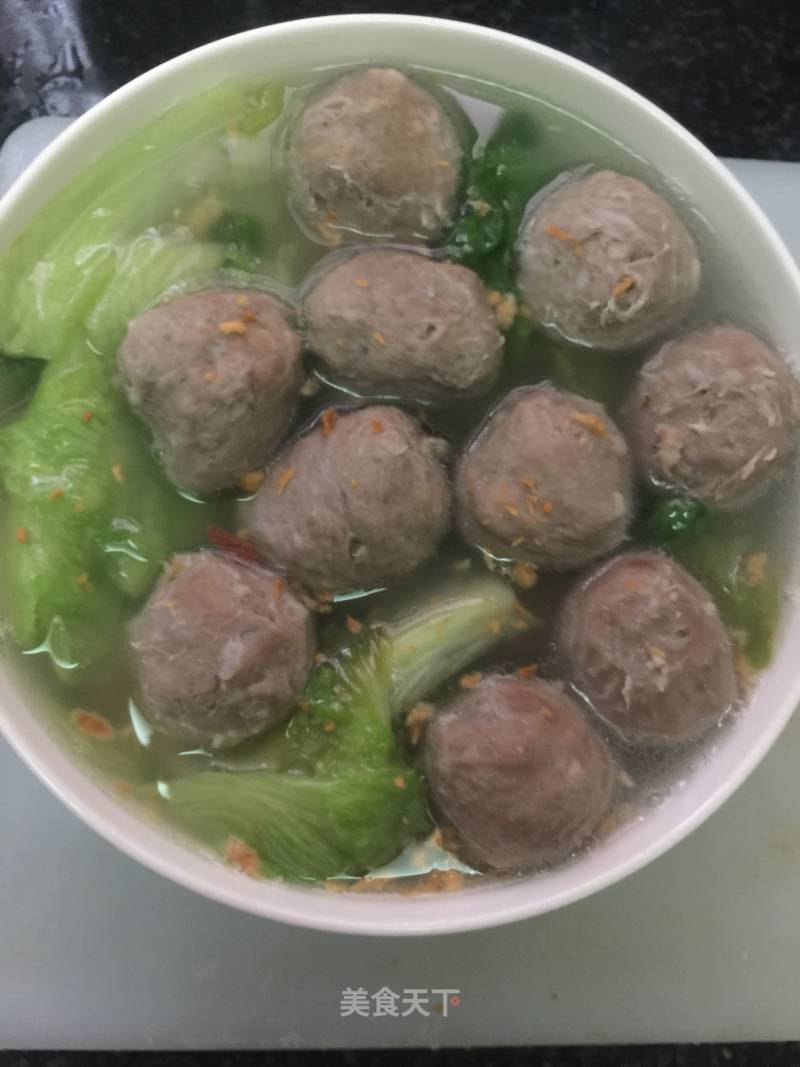 Beef Tendon Ball Lettuce Soup