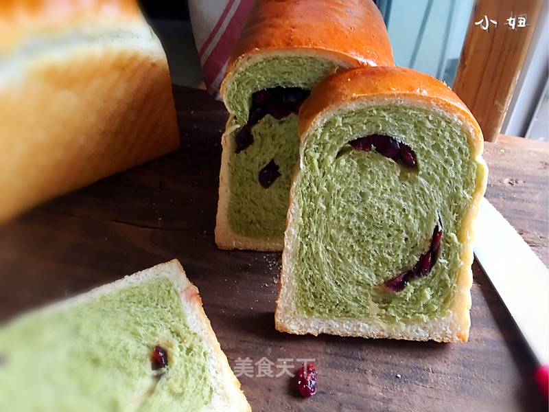 #aca Fourth Session Baking Contest# Makes Erotic Matcha Cranberry Toast recipe