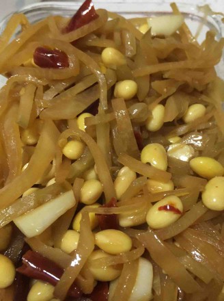 Stir-fried Soybeans with Shredded Mustard Greens recipe