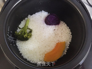 Color Three Vegetable Rice Ball recipe