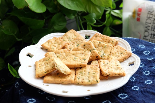 Chives Sesame Soda Crackers recipe