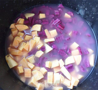 Sweet Potato and Purple Potato Steamed Rice recipe