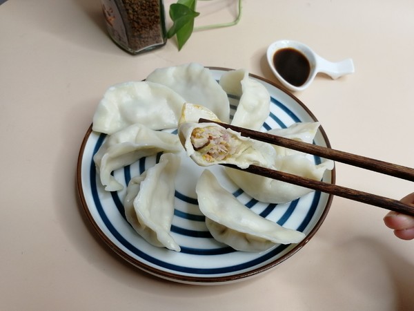 Cabbage, Shiitake, Carrot and Fresh Meat Dumplings recipe