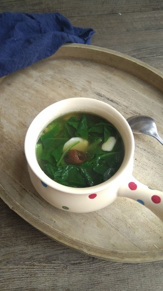 Black Garlic Yam Spinach Soup