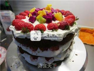 #aca烤明星大赛#fresh Fruit Naked Cake recipe