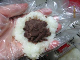 Glutinous Rice Balls with Rose Red Bean Paste recipe