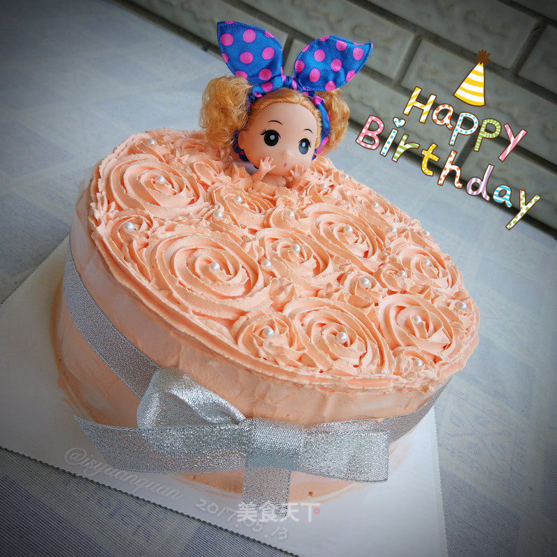 #aca Fourth Baking Contest and is Love to Eat Festival# Eight-inch Doll Birthday Cake recipe