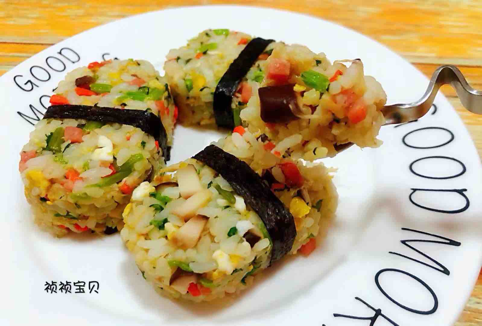 Mushroom Sausage Chrysanthemum Egg Rice Fort recipe