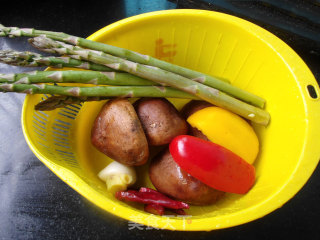 Stir-fried Asparagus with Fresh Mushrooms recipe