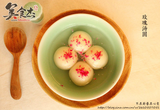 Rose Glutinous Rice Balls recipe