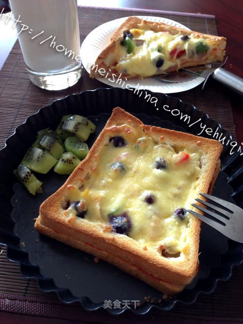 Lazy Breakfast----【toast Bacon Pizza】 recipe