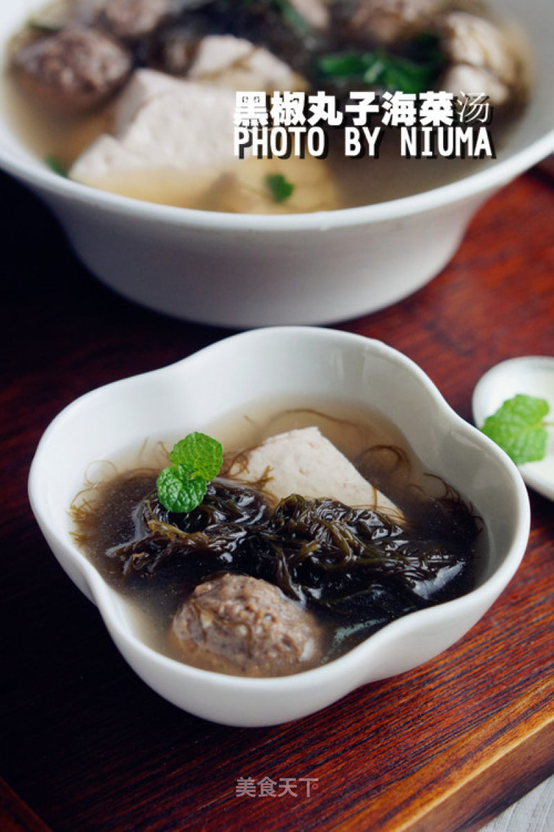 Black Pepper Meatball Seaweed Soup recipe