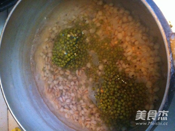 Mint Barley and Mung Bean Soup recipe