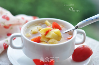 Sweet Potato Balls and Fruit Soup recipe