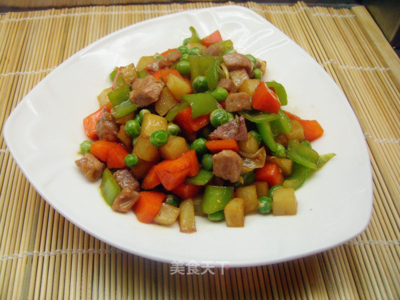 Stir-fried Colorful Dices recipe