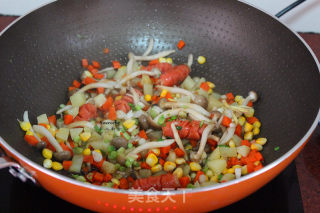 Stir-fried Vegetable with Ham recipe