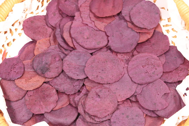 Purple Sweet Potato Chips, No Oil and Sugar, Super Healthy recipe
