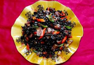 Stir-fried Diced Bacon with Black Bean Sauce recipe