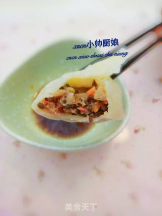 Watermelon Skin Dumplings (fungus, Carrot, Beef~) Three-color Dumplings recipe