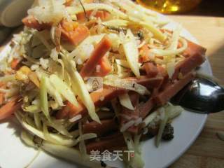 Fried Rice with Bamboo Shoots and Ham recipe