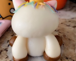 2 Cute Unicorn Cartoon Creative Milk-flavored Buns (hand-kneading Formula) recipe