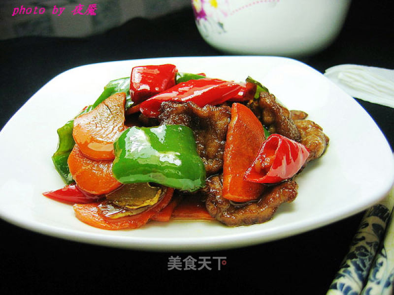 Stir-fried Pork with Double Peppers recipe