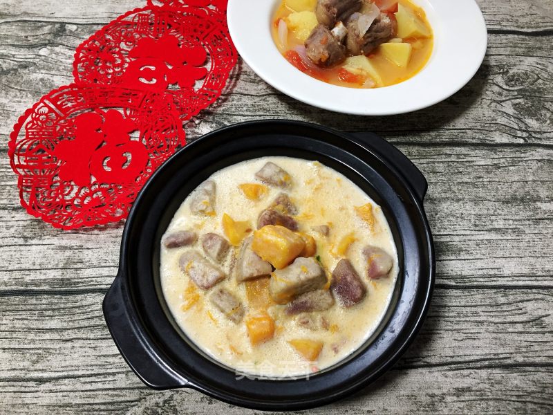 Coconut-flavored Taro Pumpkin Casserole recipe