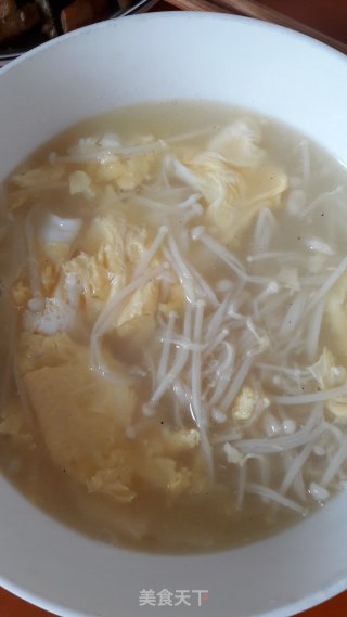 Enoki Mushroom Egg Soup recipe