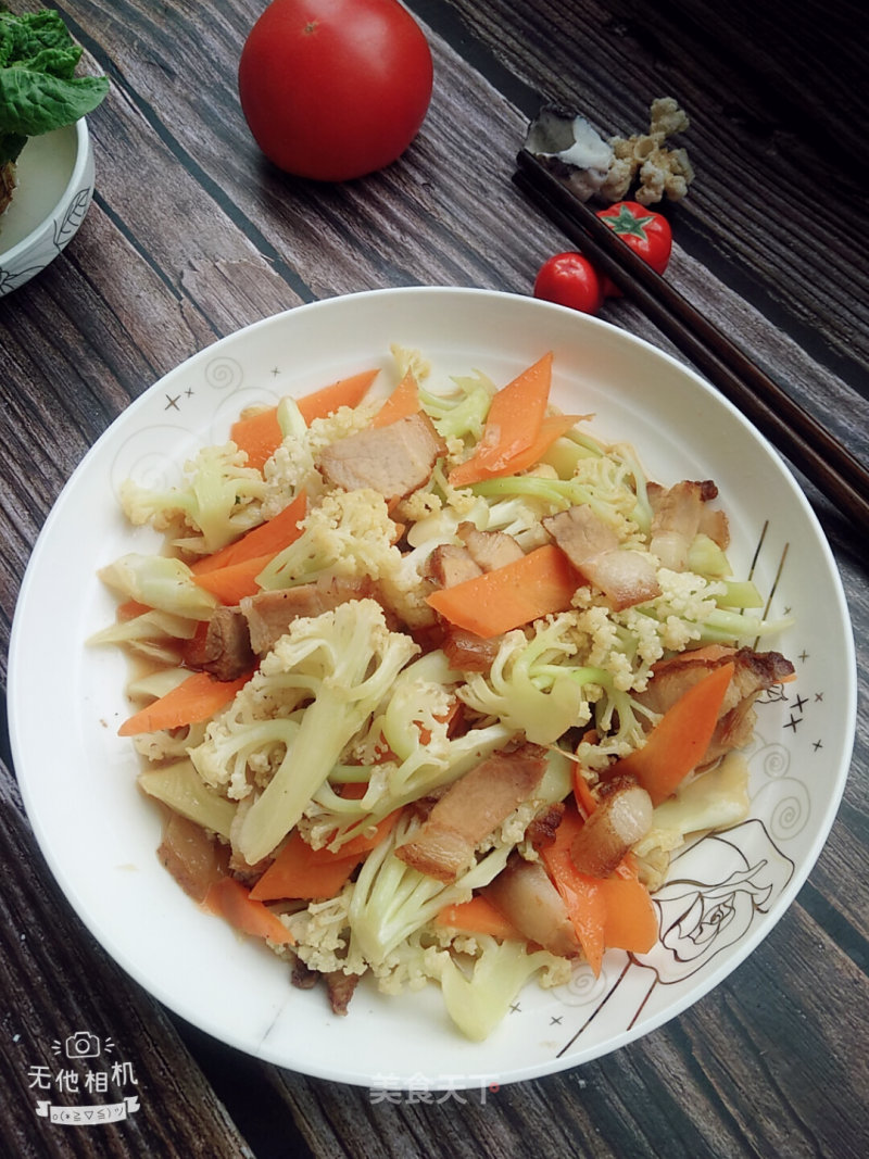 Cauliflower Carrot Fried Pork recipe