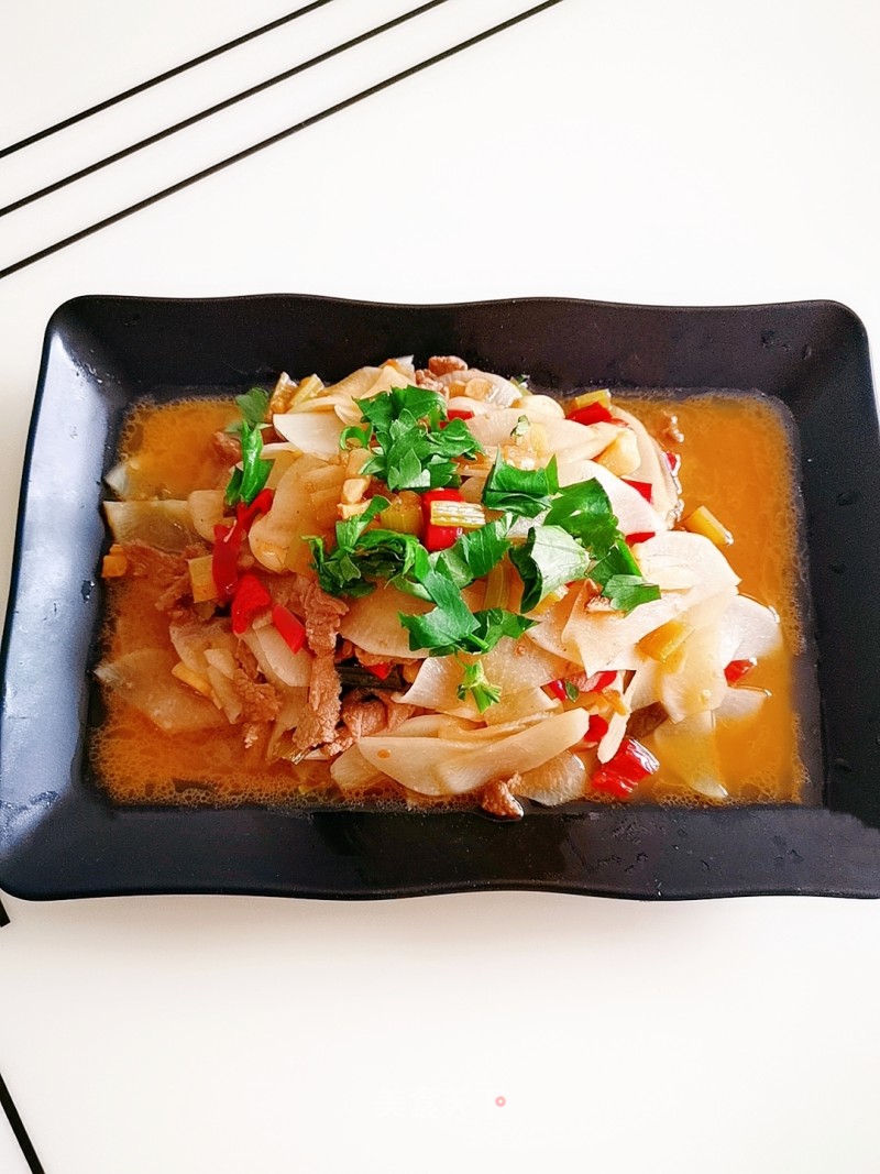 Stir-fried Beef with White Radish recipe