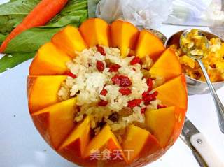 Pumpkin Cup Glutinous Rice recipe