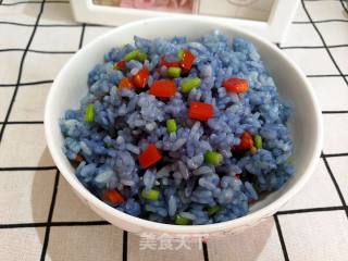 Fried Rice with Butterfly Pea Flower recipe