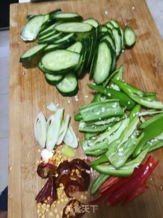 Fried Cucumber with Hot Pepper recipe