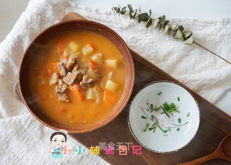 Beef Soup with Tomato and Potatoes Over 12 Months recipe