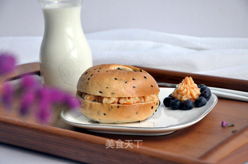 #the 4th Baking Contest and is Love to Eat Festival#black Sesame Bagel Sandwich recipe