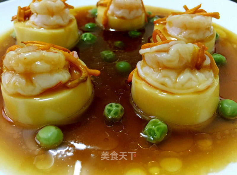 Steamed Yuzi Tofu with Shrimp and Cordyceps Flower Edit recipe