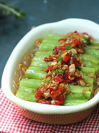 Steamed Loofah with Garlic Vermicelli recipe