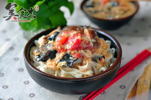 Marinated Noodles with Tomato Minced Pork recipe