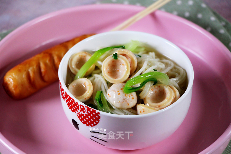 Intestine Noodles with Vegetables and Fish Roe recipe