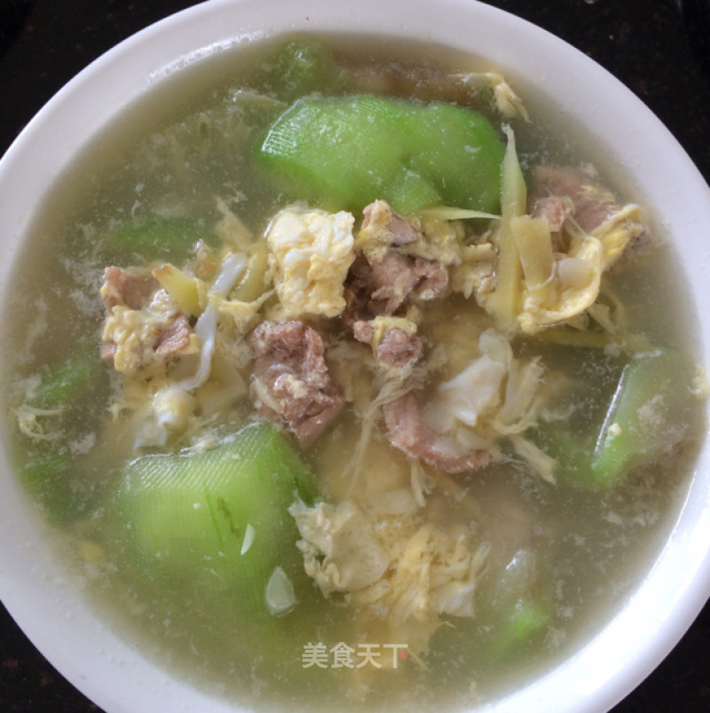 Loofah and Lean Meat Egg Soup recipe