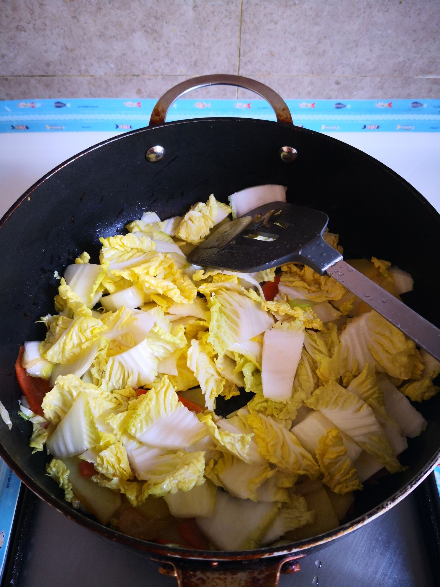 Baby Cabbage Fried Potato Chips recipe