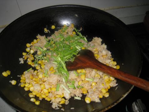 Corn Fried Rice with Pine Nuts recipe