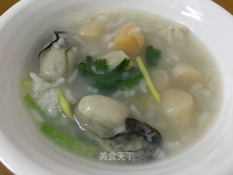 Fresh Oyster and Scallop Congee recipe