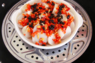 Steamed Taro with Chopped Pepper recipe