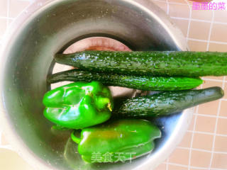 Cold Cucumber and Green Pepper (momo's Dish) recipe