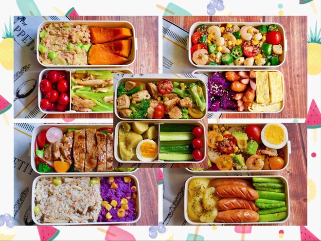 A Weekly Salad Bento Collection for Office Workers 1️⃣