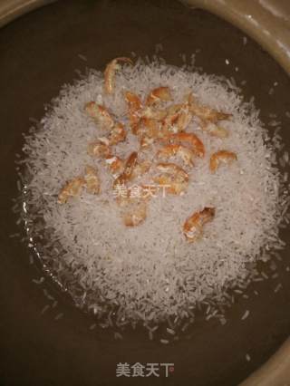 Mustard Shrimp Dried Lean Pork Congee recipe